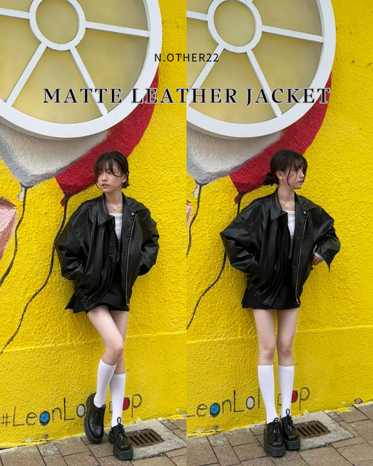 【完美版型🏆】Matte Leather Jacket - Black
