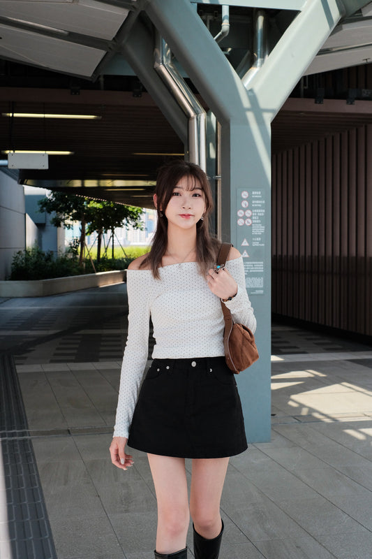 [現貨] \韓網大熱波點/ Polka Dot Off-Shoulder Top