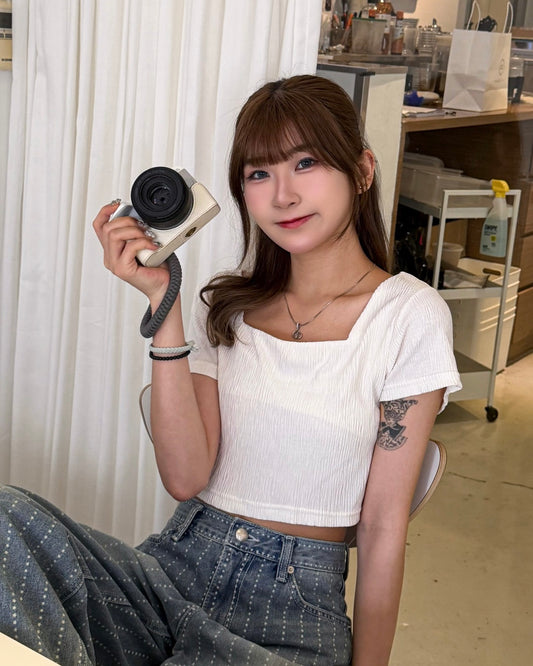 [預訂] \日常方領微皺感☁️/ Soft Crinkle Square Top