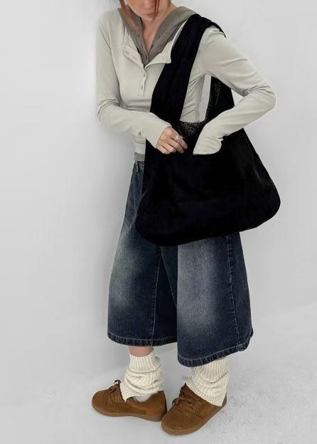 [預訂] \2Ways/ 豹紋麂皮雙面單肩袋