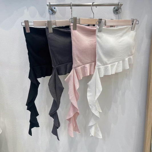 [現貨] \女團風/ 不規則荷葉邊Tube Bra Top