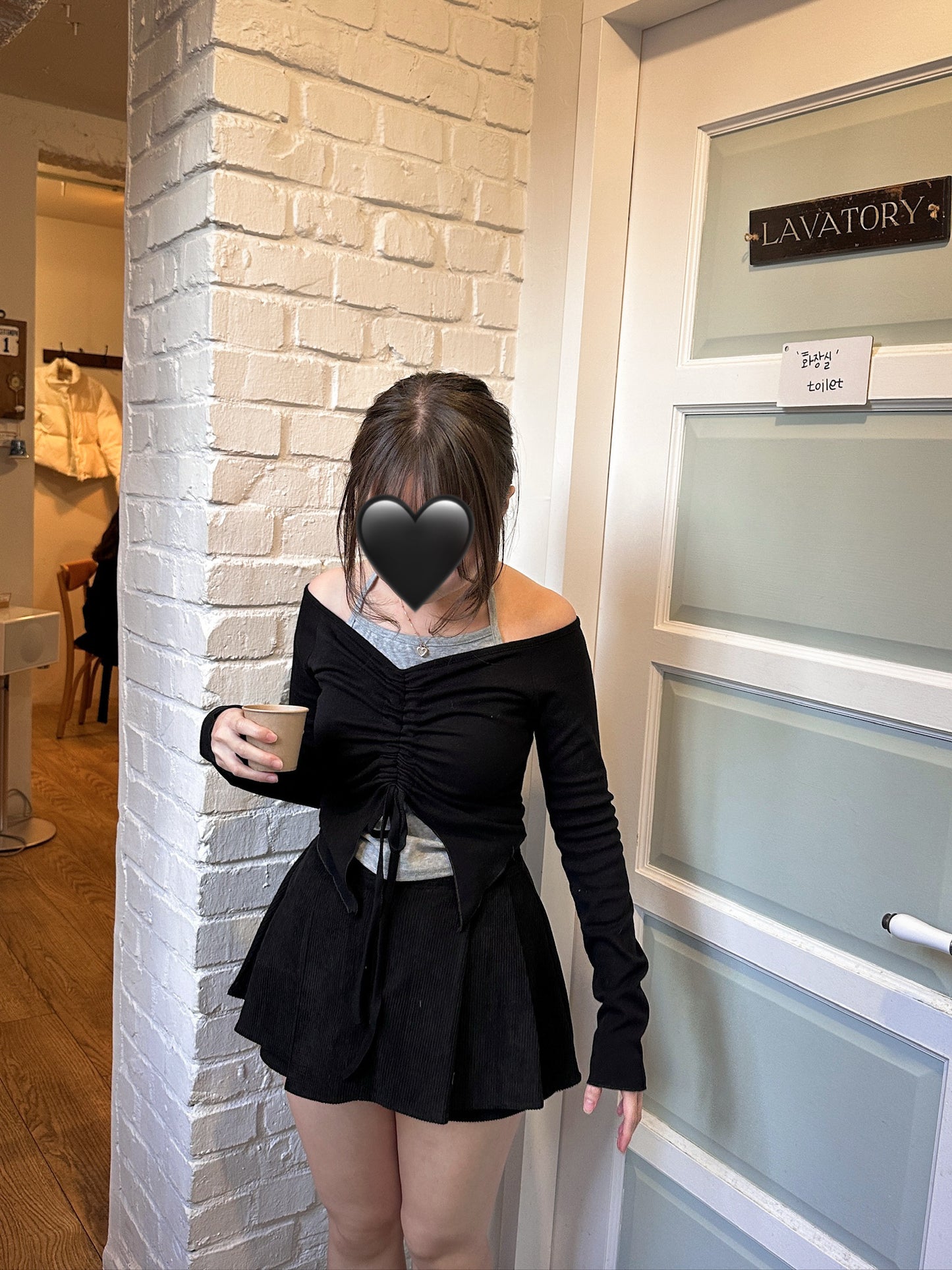 [現貨] \超美拼色+打卡able/ 簡單束繩皺皺Top