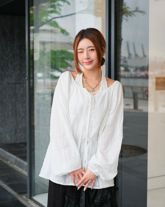 [現貨] \日光輕文藝感/ 綁帶粒粒外搭