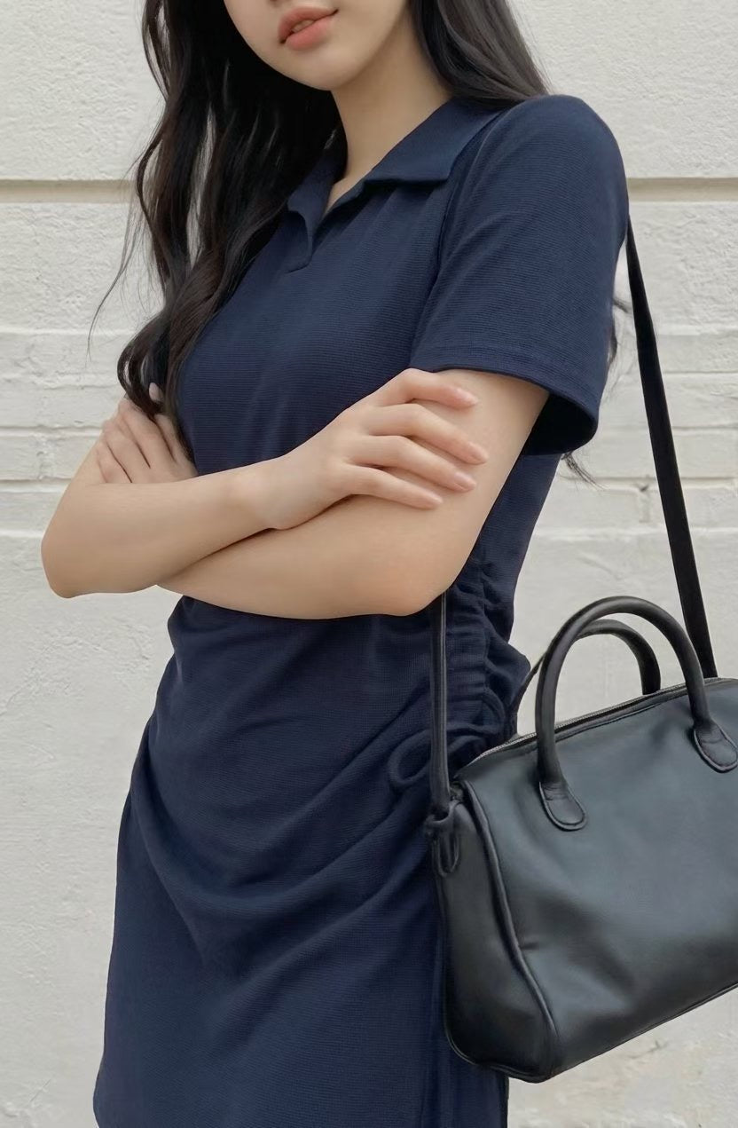 \顯腰線側綁結/ Daily Polo Dress