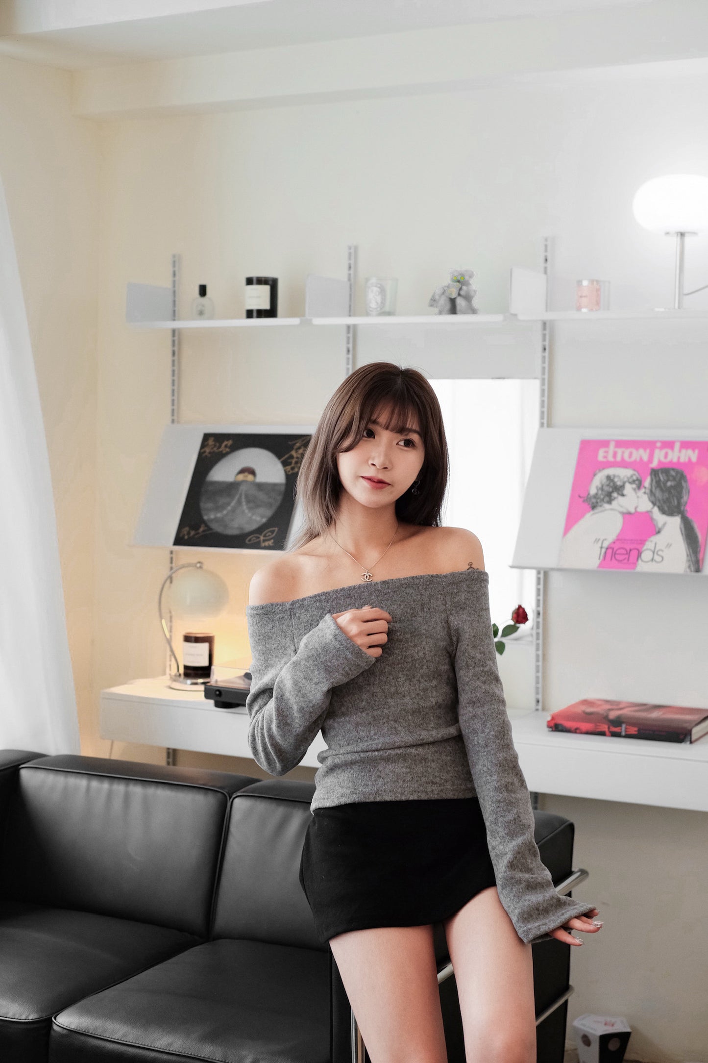 [預訂] \暖笠笠2Ways上衣/ Fuzzy Off-Shoulder/Square Neck Top