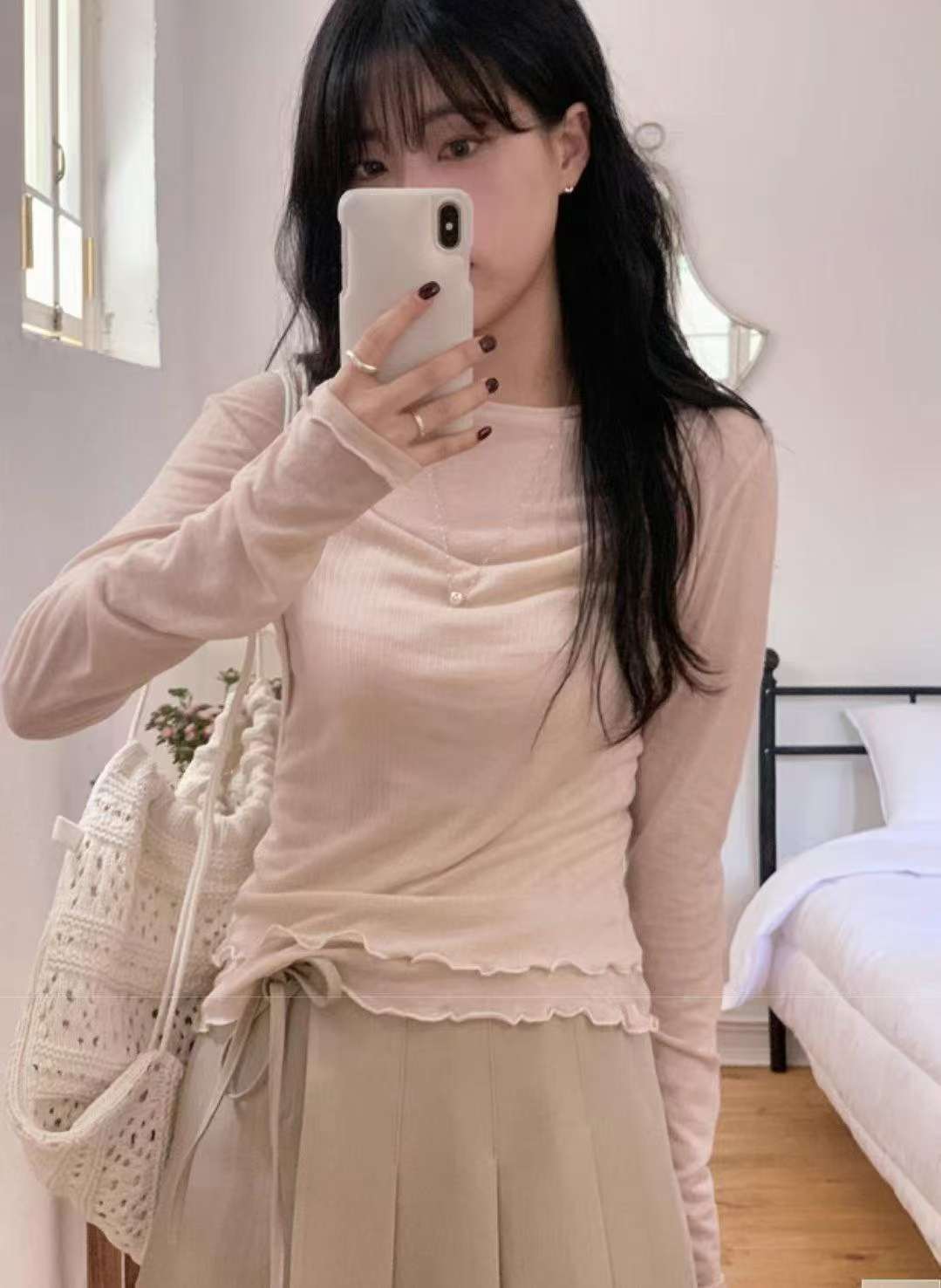 [預訂] \Super Soft/ 小清新捲邊層次Top
