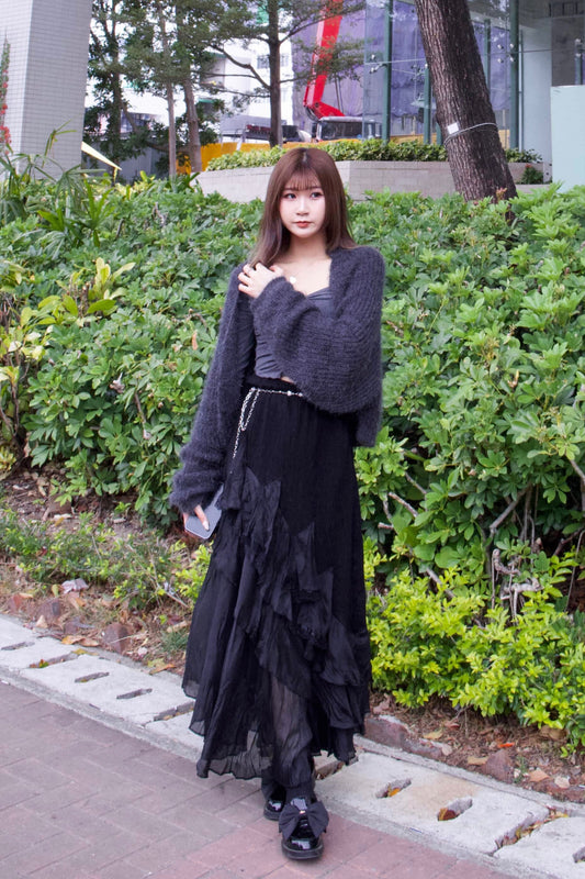 [預訂] \Premium Series/ Ruffled Sheer Skirt