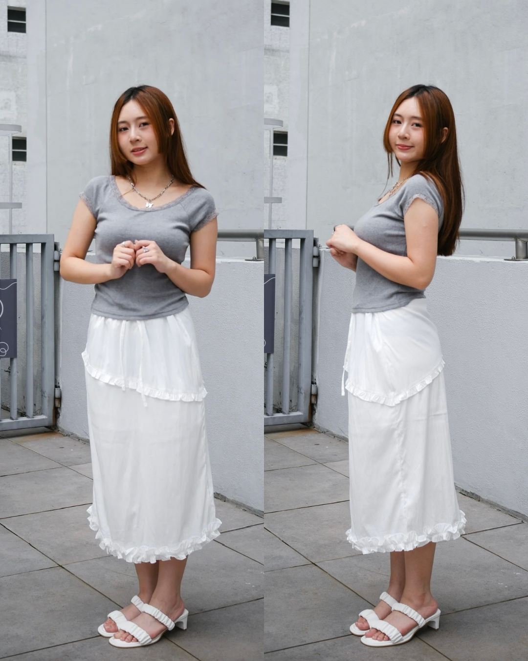 \無腰圍限制！索索束繩腰帶！/ Layered Ruffle Skirt
