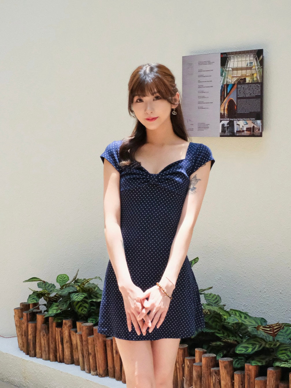 \韓國最流行波點設計+胸口蝴蝶結點綴/ Polka Dot Dress