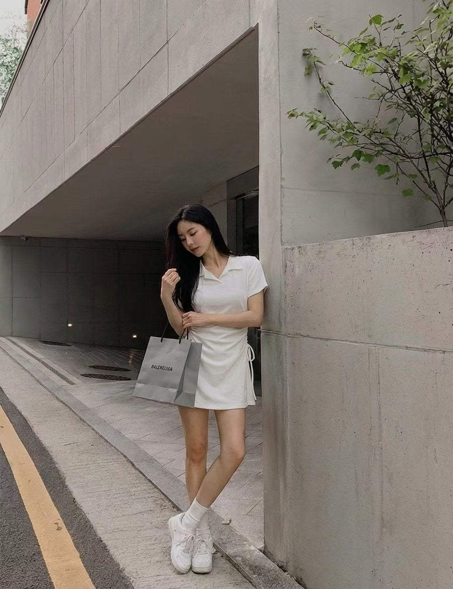 \顯腰線側綁結/ Daily Polo Dress