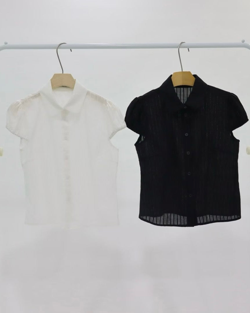 \法式空氣感恤衫/ Slim Fit Collar Top