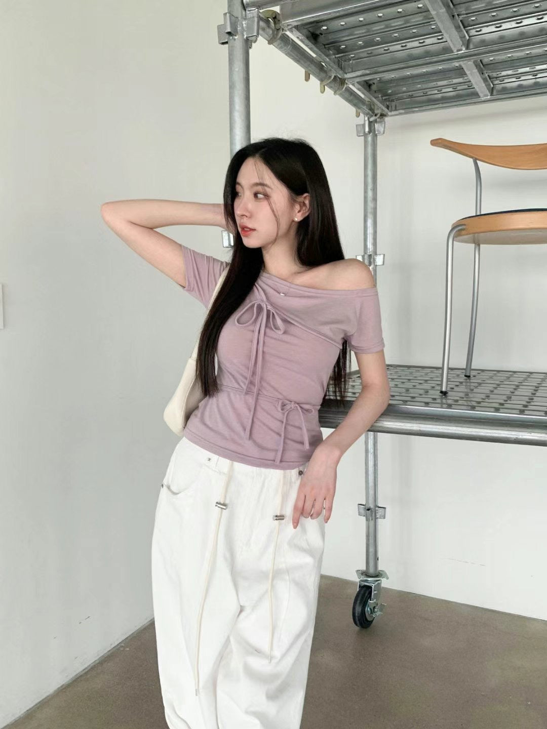 [現貨] \任意綁結/ Double Tie Knot Top