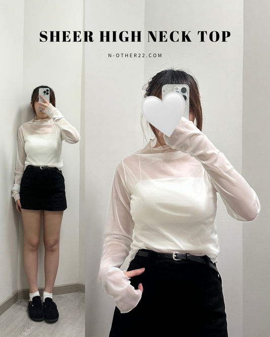 [預訂] \百搭Must Have!!/ 捲邊領口透膚Top